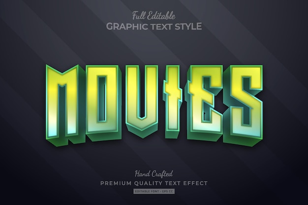 Movies gradient Editable Premium Text Effect Font Style