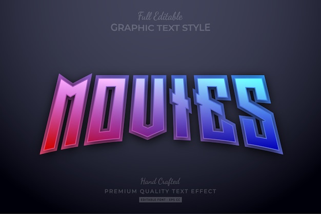 Movies Gradient Editable Text Effect