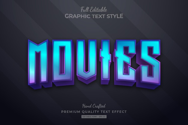 Movies Modern Editable Premium Text Effect Font Style