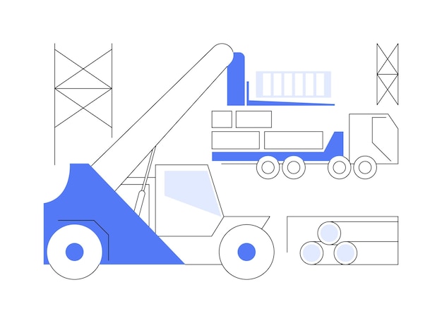 Moving construction goods abstract concept vector illustration