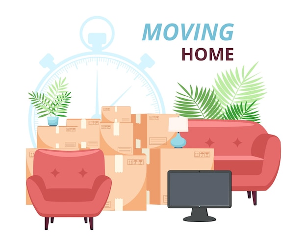 Moving home and delivery service concept