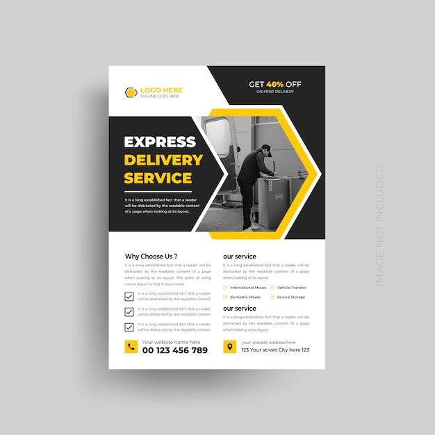 Moving Service Flyer design Move house business template poster