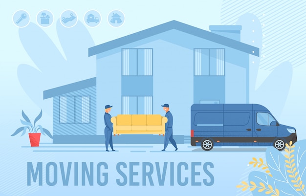 Moving Services Advertising Webpage Banner Layout