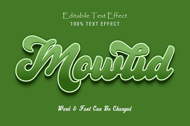 Mowlid text effect comic font style word and font can be changed