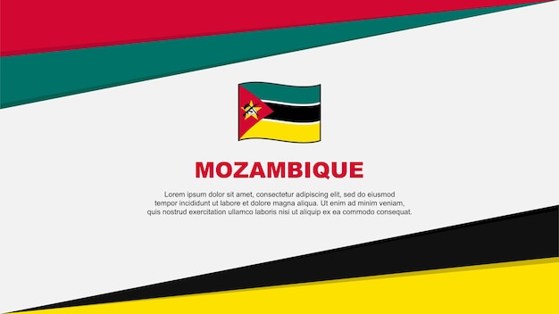 Mozambique Flag Abstract Background Design Template Mozambique Independence Day Banner Cartoon Vector Illustration Mozambique Design