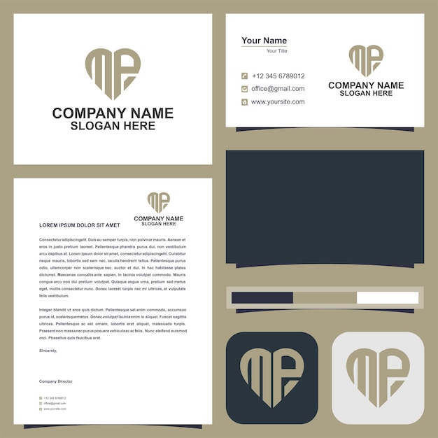 mp initial love and business card premium