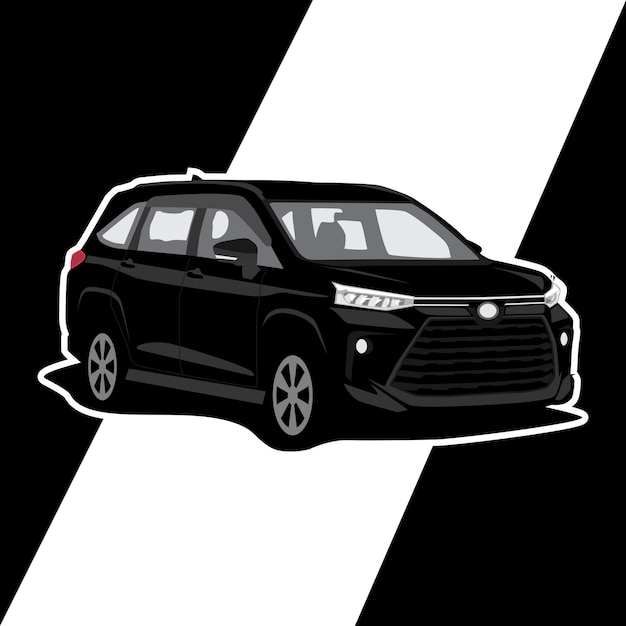 mpv car model premium cartoon illustration