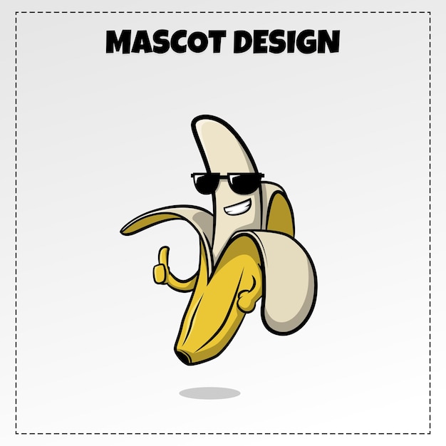 Mr Banana Mascot Design Illustration