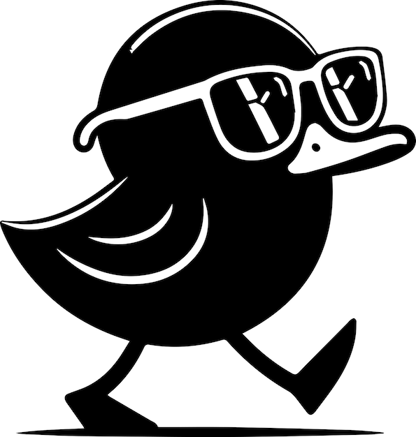 Vector mr duck funny carton character vector silhouette duck wear a sun glass 9