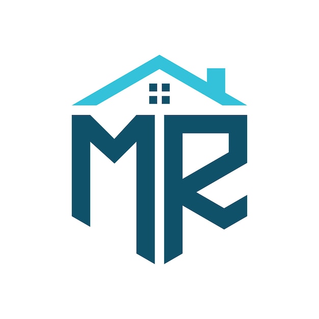 MR House Logo Design Template Letter MR Logo for Real Estate Construction or any House Related Business