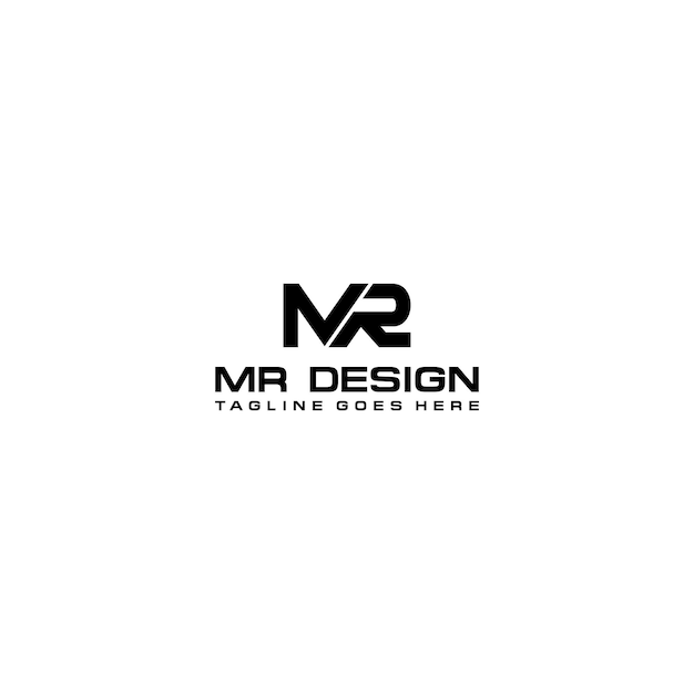 MR logo design. Vector illustration.