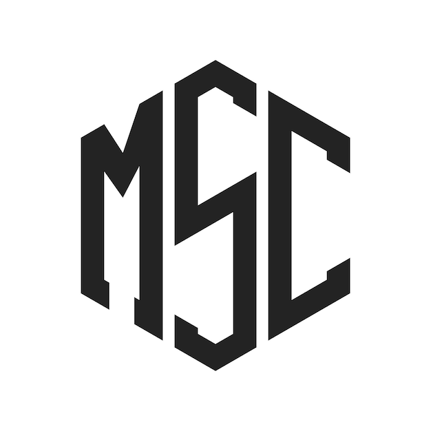 Vector msc logo design initial letter msc monogram logo using hexagon shape