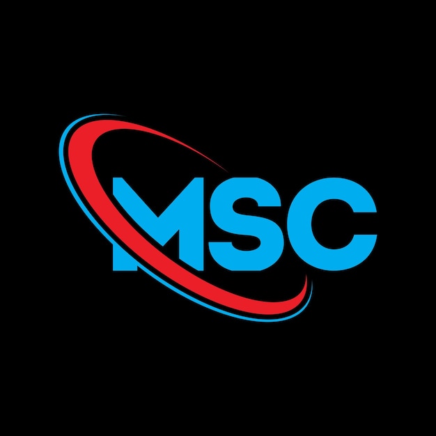 Vector msc logo msc letter msc letter logo design initials msc logo linked with circle and uppercase monogram logo msc typography for technology business and real estate brand