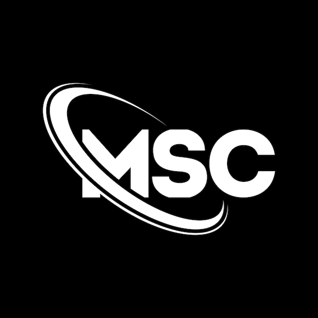 Vector msc logo msc letter msc letter logo design initials msc logo linked with circle and uppercase monogram logo msc typography for technology business and real estate brand