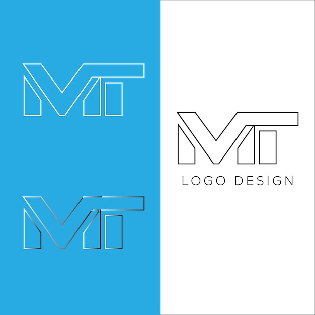 MT initial letter logo design