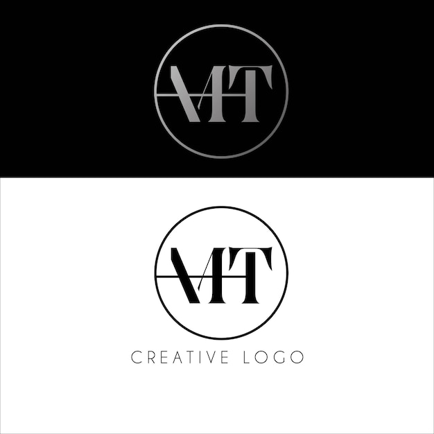 MT initial letter logo design