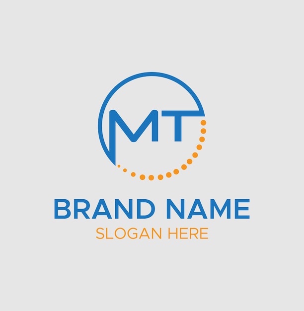 Vector mt tm abstract letters logo monogram