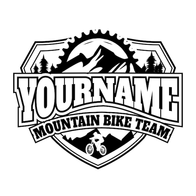 MTB team logo black and white emblem