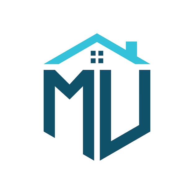 MU House Logo Design Template Letter MU Logo for Real Estate Construction or any House Related Business