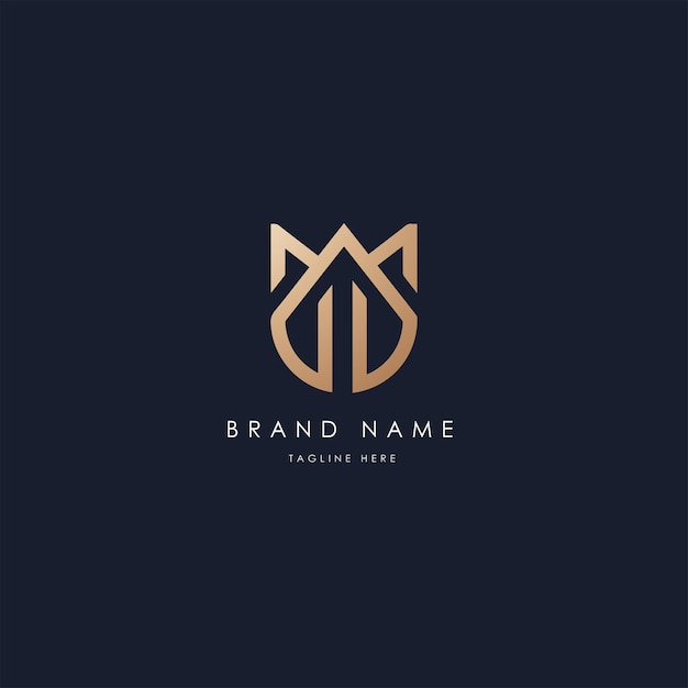 MU vector logo design vector image alphabetic luxury golden style