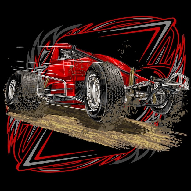 mud dirt racing isolated on white background for poster tshirt print business element