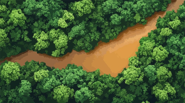 Vector muddy river aerial flowing landscape nature water