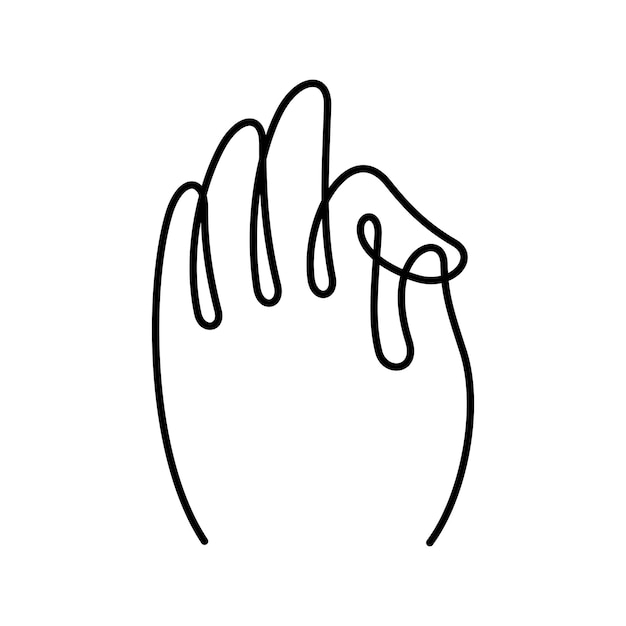 Vector mudra yoga hand one line vector illustration