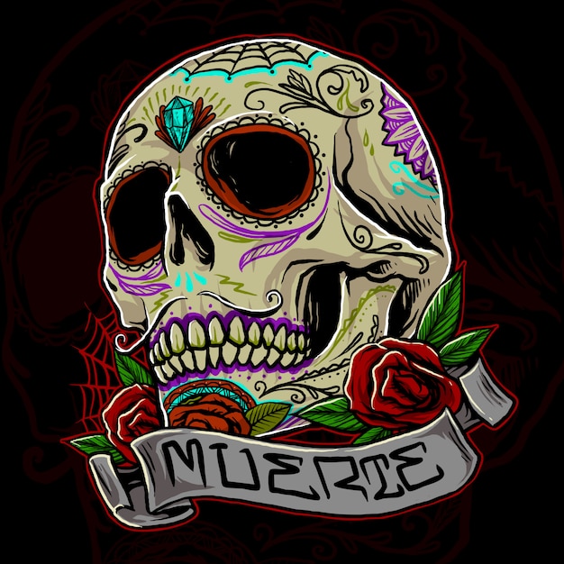 Muertos skull illustration