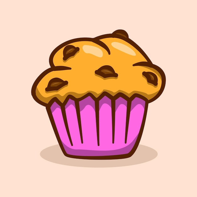 A muffin with chocolate chips on it