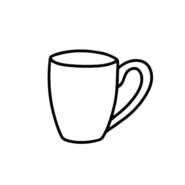 Mug isolated on a white background Doodle