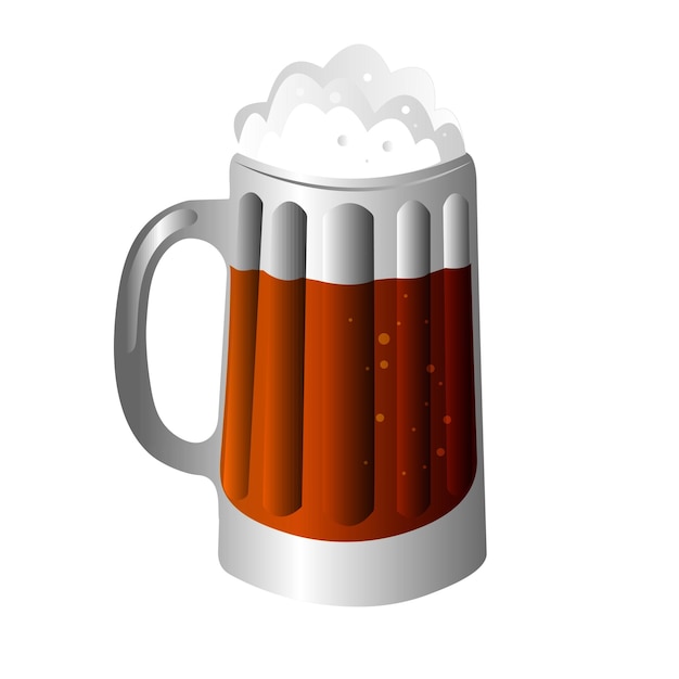 Mug with beer Lager beer icon, Glass with beer isolated on background