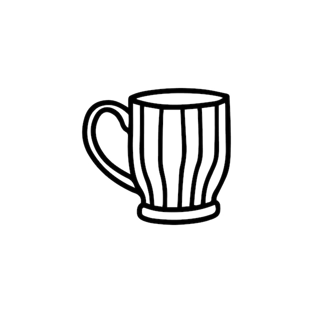 A mug with a striped pattern Doodle style