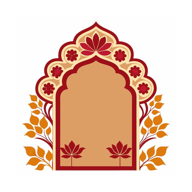 Mughal Garden frame Vector Illustration