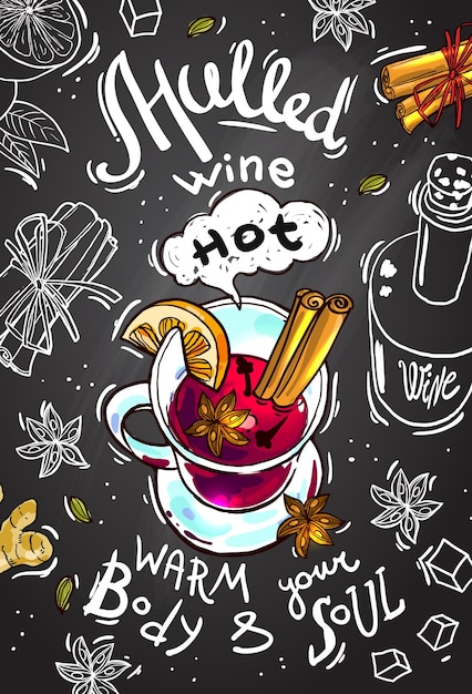 Vector mulled wine illustration