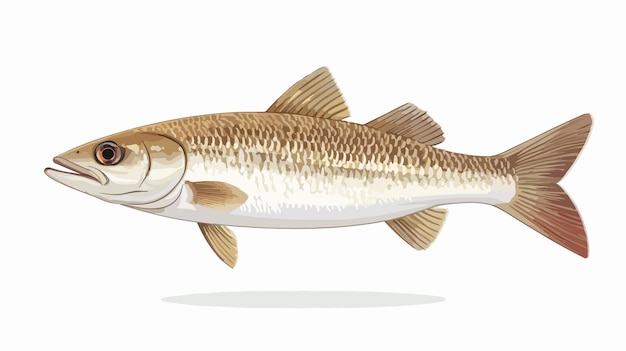 Vector mullet fish isolated on white background professional illustration