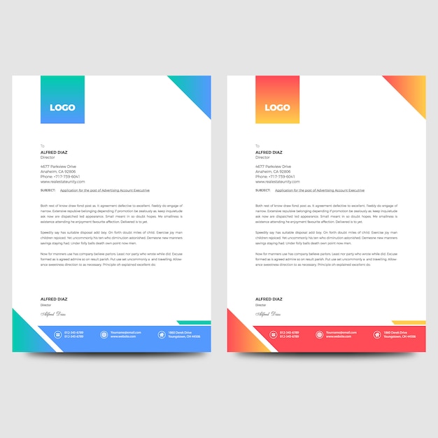 Multi Color Corporate Letterheader Template