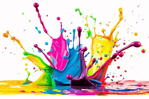 multi colored paint splashes bright colors illustration