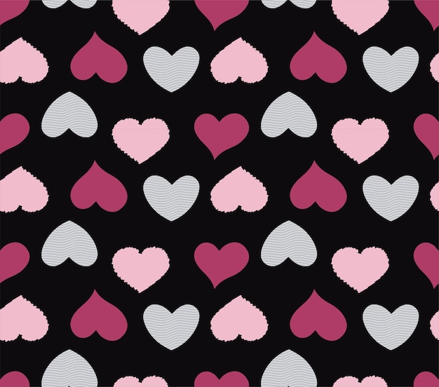 multi colour heart shape seamless pattern