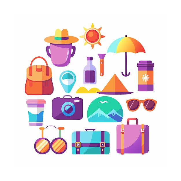 Multi concept design icons set