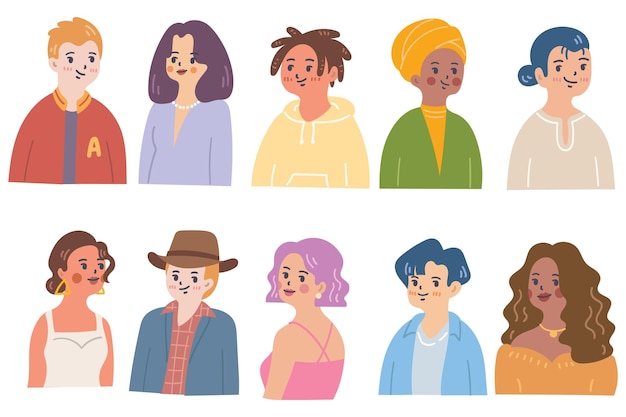 Multi Ethnic People Cartoon Avatar