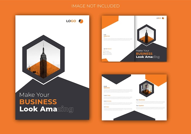 multi Pages business brochure template or Company business profile template corporate brochure