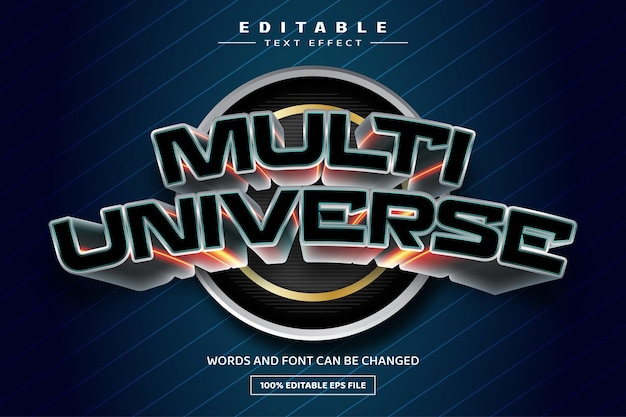 Multi universe 3D editable text effect template