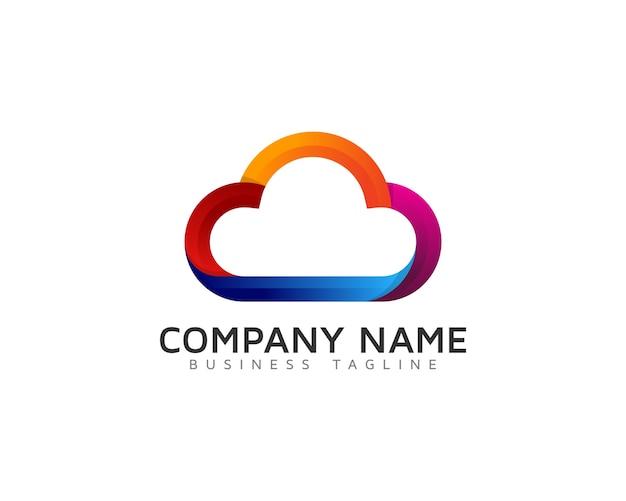 Multicolor cloud logo design