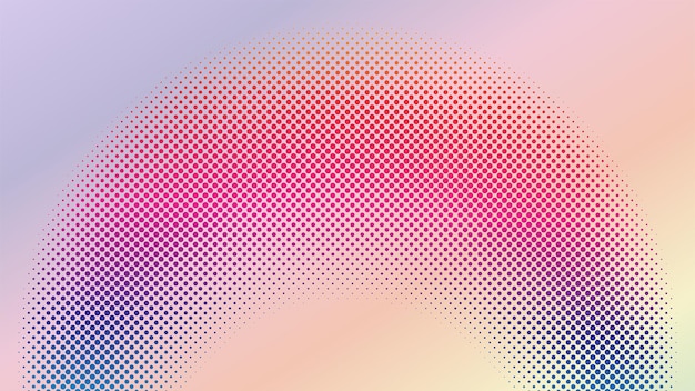 Multicolor Curve Halftone Background Design Arch Dots Pattern Illustration in Pastel Colour Gradient