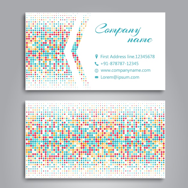 Multicolor dots business card design