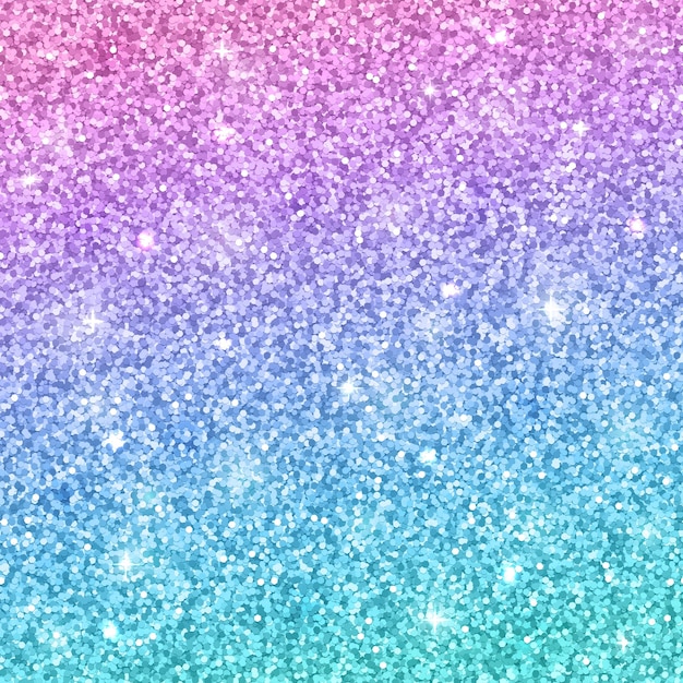 Multicolor glitter background, pink blue gradient. Vector