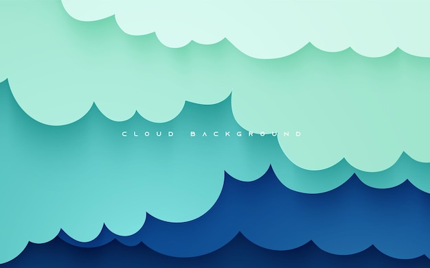 Multicolor gradient cloud dimension background vector