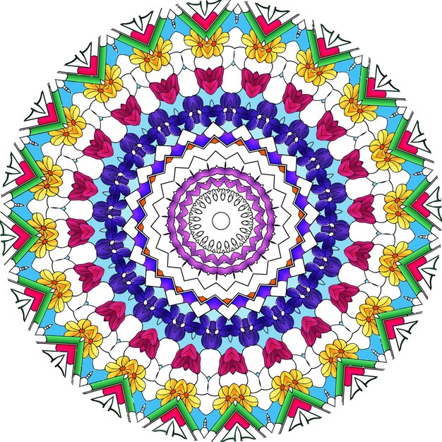 Multicolor Mandala Background. Coloring Book Page. Unusual Flower Shape. Oriental. Anti-Stress Thera