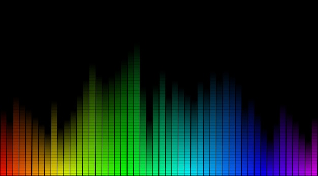 Vector multicolor sound wave from equalizer background