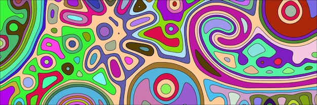 Multicolor vector banner psychedelic background